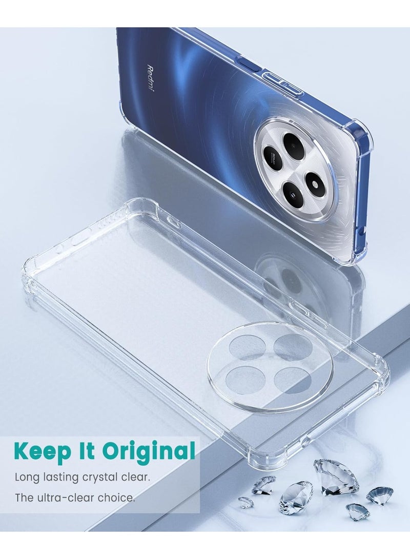 Case for Xiaomi Redmi 14C / POCO C75 Phone Case Clear, Slim Cover Xiaomi Redmi 14C / POCO C75 with Shock-Absorbent Corners Silicone TPU Thin Soft Shockproof - Transparent - Image 2