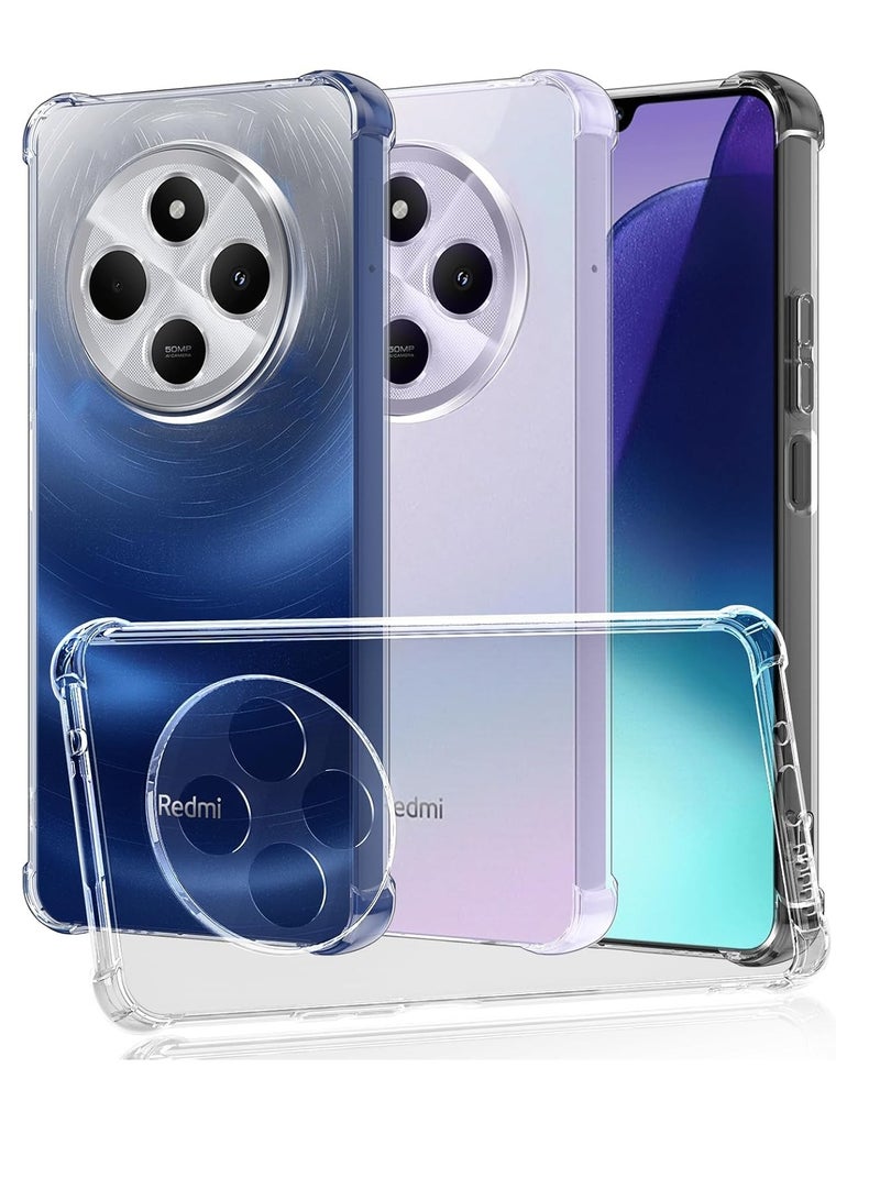 Case for Xiaomi Redmi 14C / POCO C75 Phone Case Clear, Slim Cover Xiaomi Redmi 14C / POCO C75 with Shock-Absorbent Corners Silicone TPU Thin Soft Shockproof - Transparent - Image 1