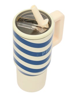 Prickly Pear Stainless Steel Water Bottle 20 Oz Mini Hydrator Blue Stripe  - Image 3