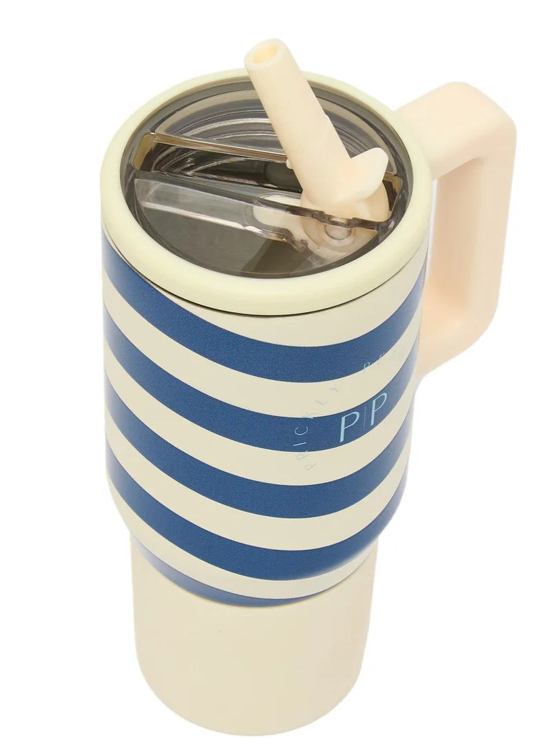 Prickly Pear Stainless Steel Water Bottle 20 Oz Mini Hydrator Blue Stripe