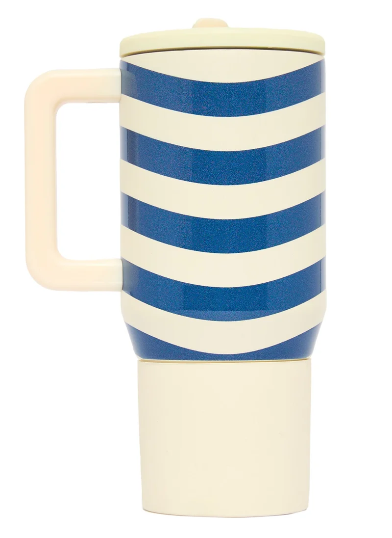 Prickly Pear Stainless Steel Water Bottle 20 Oz Mini Hydrator Blue Stripe