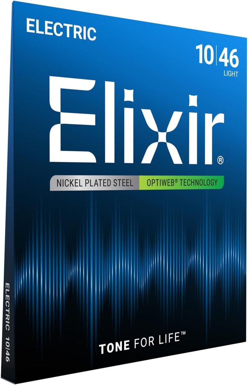 Elixir Strings 19052 Coated Nickel Electric Guitar Strings, Light (.010-.046) - Image 1