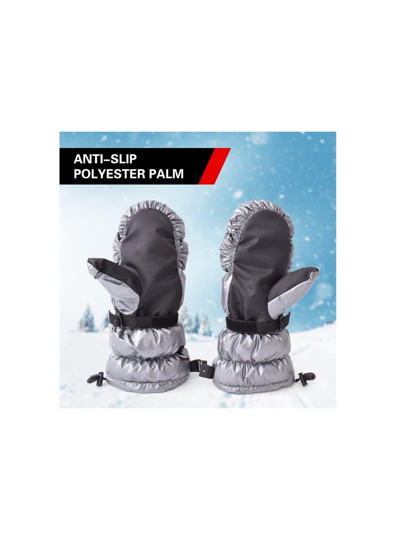 GGOOT Duck Down Ski Mittens Waterproof Windproof Winter Snow Mitt Gloves for Men Women Motorcycling Bike Riding Cycling  - Image 4