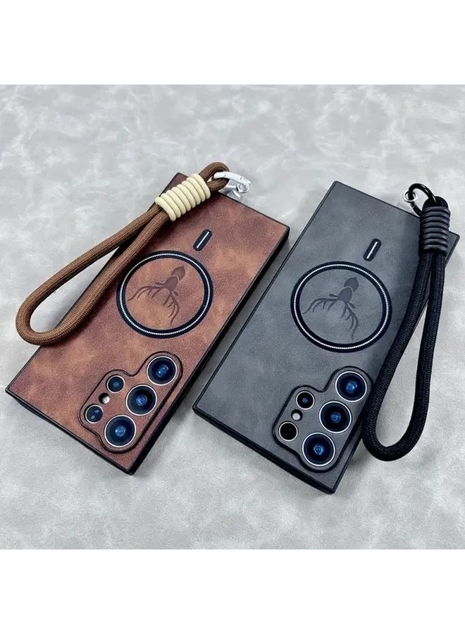 Deep Blue Magnetic Wireless Charging Case For Samsung Galaxy S22 5G With Lanyard - Image 1