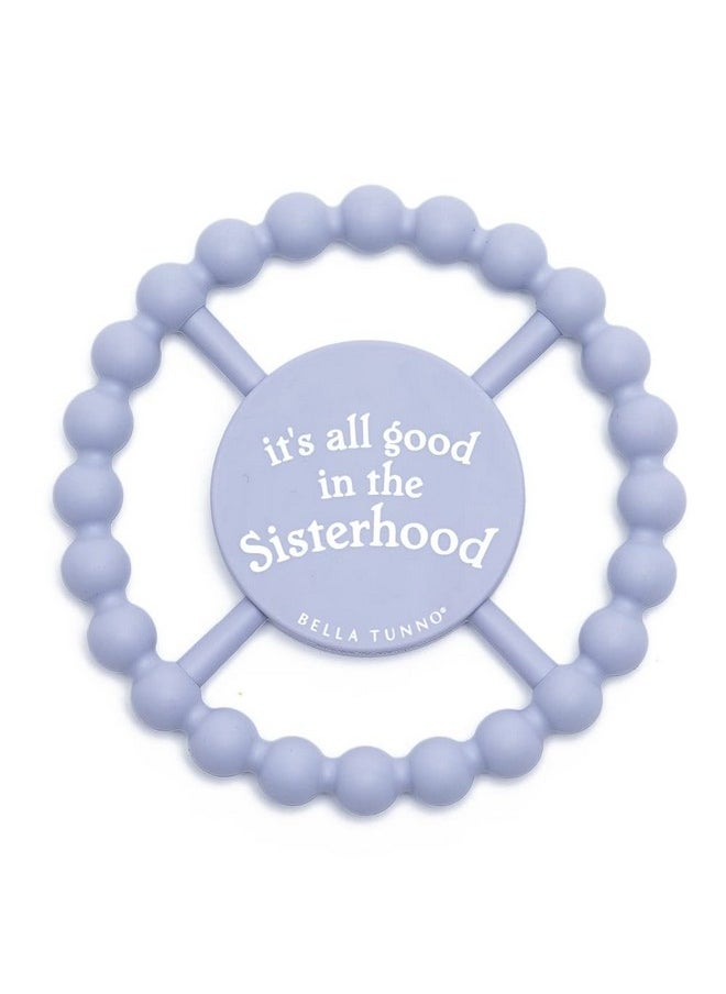 Bella Tunno Happy Teether For Girls- Soft & Easy Grip Baby Girl Teether Toy, Silicone Teether Ring To Help Soothe Gums, Non-Toxic And Bpa Free, Its All Good  - Image 1
