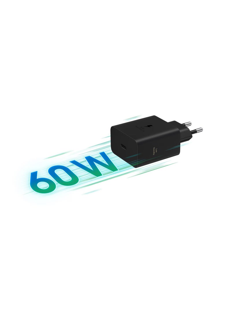 سامسونج محول طاقة بقوة 60 واط، شحن فائق السرعة، منفذ USB-C (بدون كابل) أسودأسود - Image 5