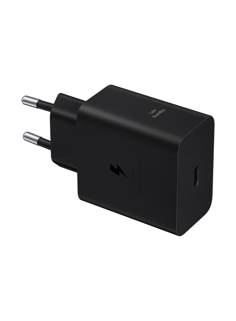 سامسونج محول طاقة بقوة 60 واط، شحن فائق السرعة، منفذ USB-C (بدون كابل) أسودأسود - Image 1