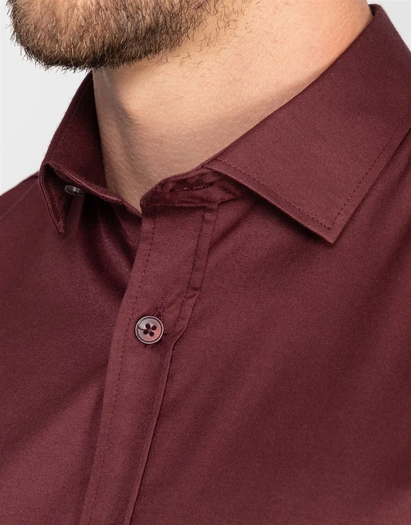تودورس Slım Fit Long Slv Dottı Lyc Shirt Slım Fit Formal - Plain