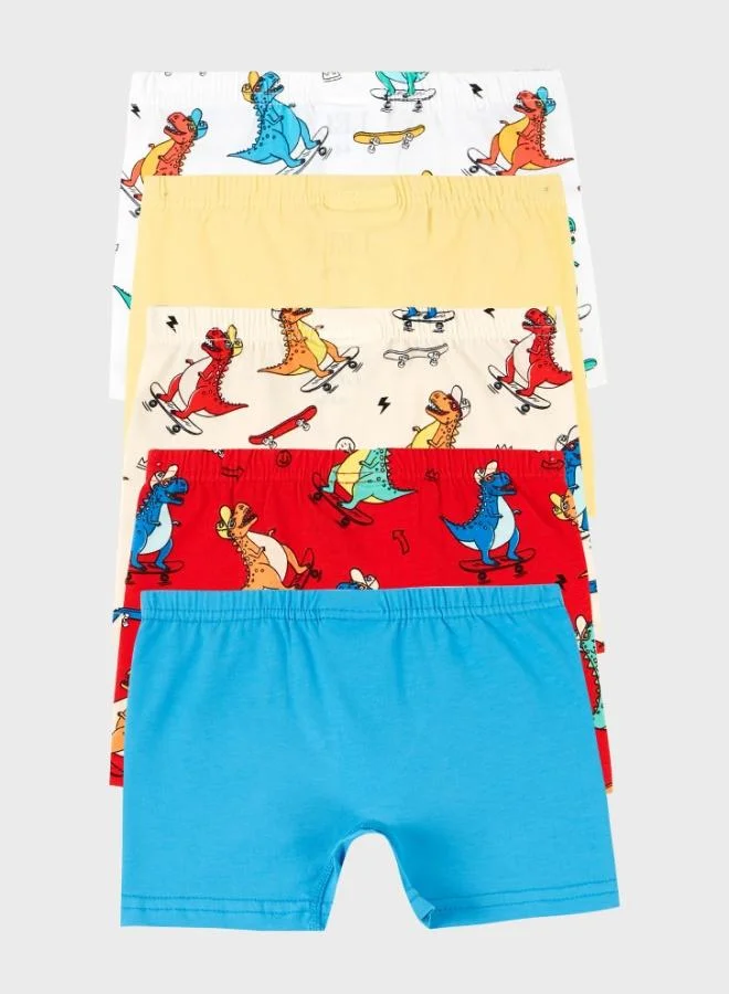 Lela Lela Patterned Stretch Cotton 5-Pack Boxer Boys Boxer 6651005DINO
