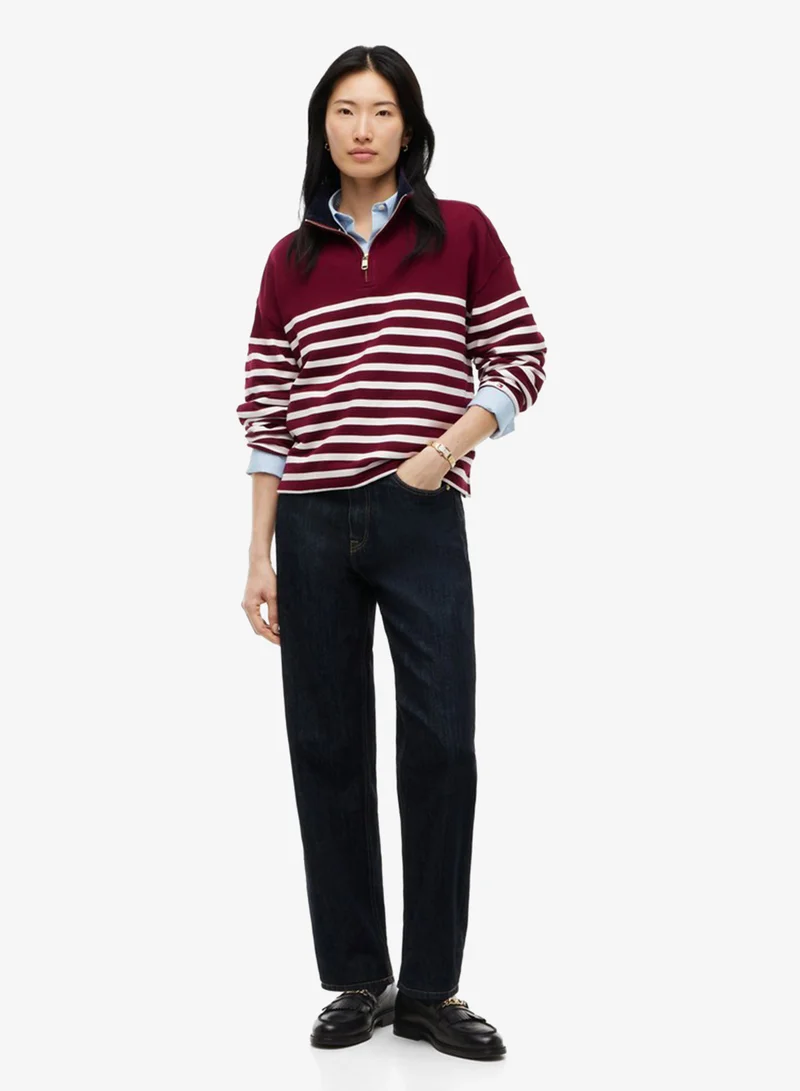 تومي هيلفيغر Leather Chain Horsebit Fringe Loafers