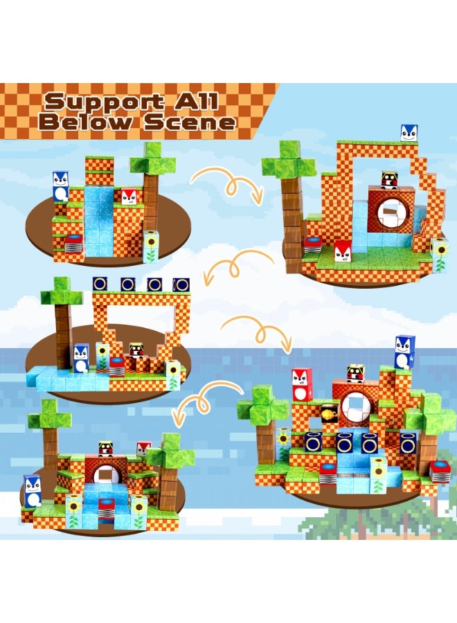 NIBEMINENT Magnetic Blocks, 100PCS Magnetic Building Blocks, STEM Building Game Montessori Sensory Toys for Kids Boys Girls Ages 3 4 5 6 7 8 9 10 Holiday Easter Birthday Gifts - Image 3