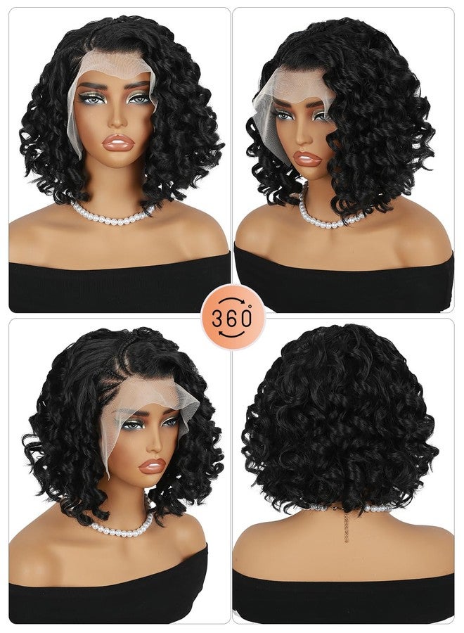Fancy Hair Loose Curly Braided Wig HD 13X4 Lace Front Wig with Baby Hair Pre Plucked Box Braids Glueless Side Part Wig for Black Women - Image 5