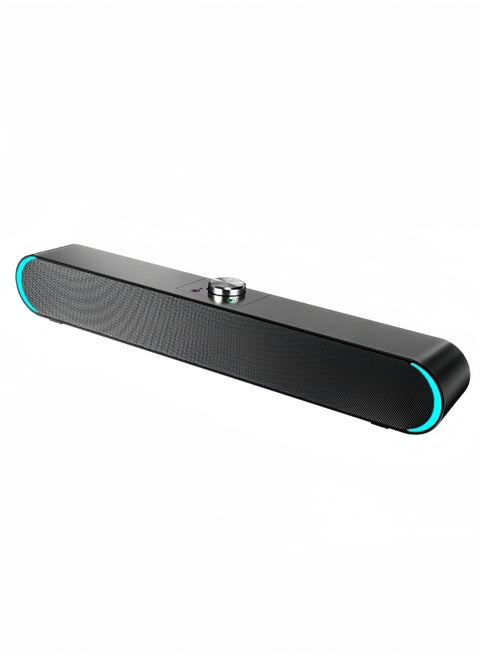 New Wired Computer Speaker SoundBar Stereo Subwoofer Powerful Music Player Bass Surround Sound Box , with Lighting Effects , Wired Connection ( 3.5MM Audio Interface )