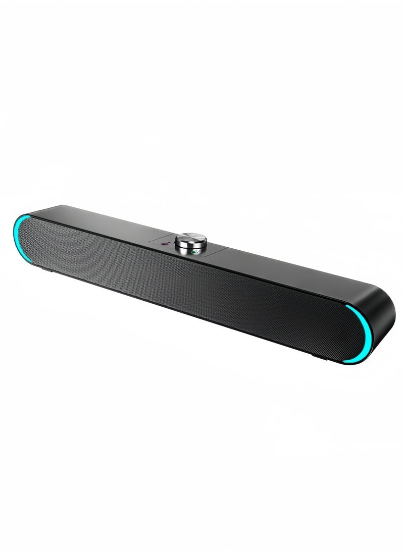 nihao - New Wired Computer Speaker SoundBar Stereo Subwoofer Powerful Music Player Bass Surround Sound Box , with Lighting Effects , Wired Connection ( 3.5MM Audio Interface ) - Image 1