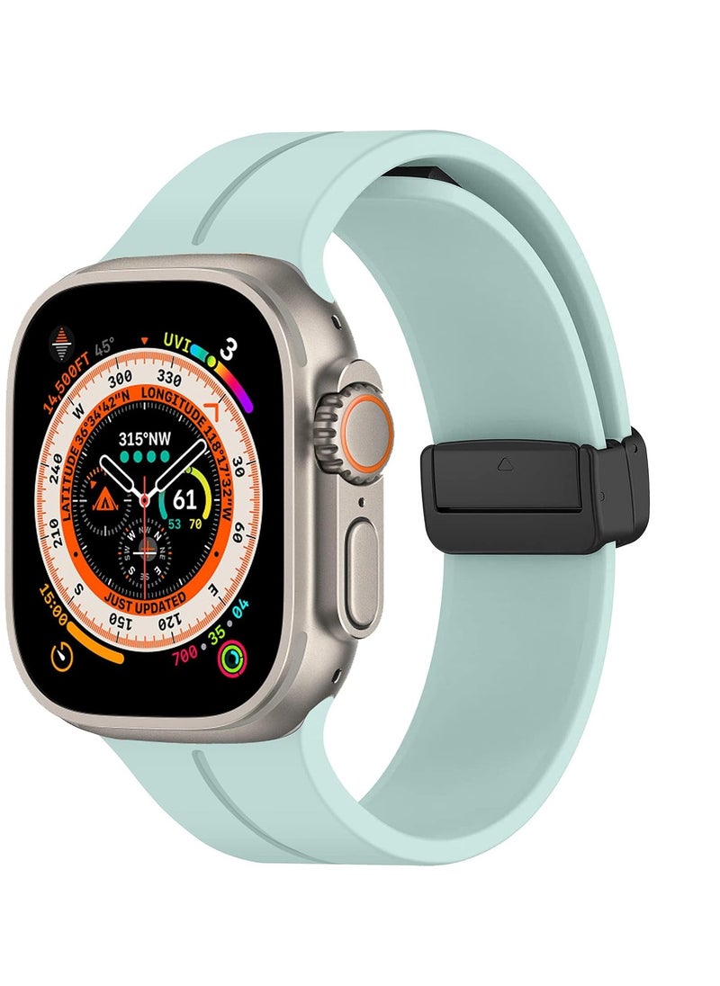 Generic Magnetic Bands for Apple Watch Ultra/Ultra 2 Band 49mm 45mm 44mm 42mm Soft Sport Silicone Strap for iwatch Series 9/8/7/6/5/4/3/2/1/SE2/SE  - Image 1