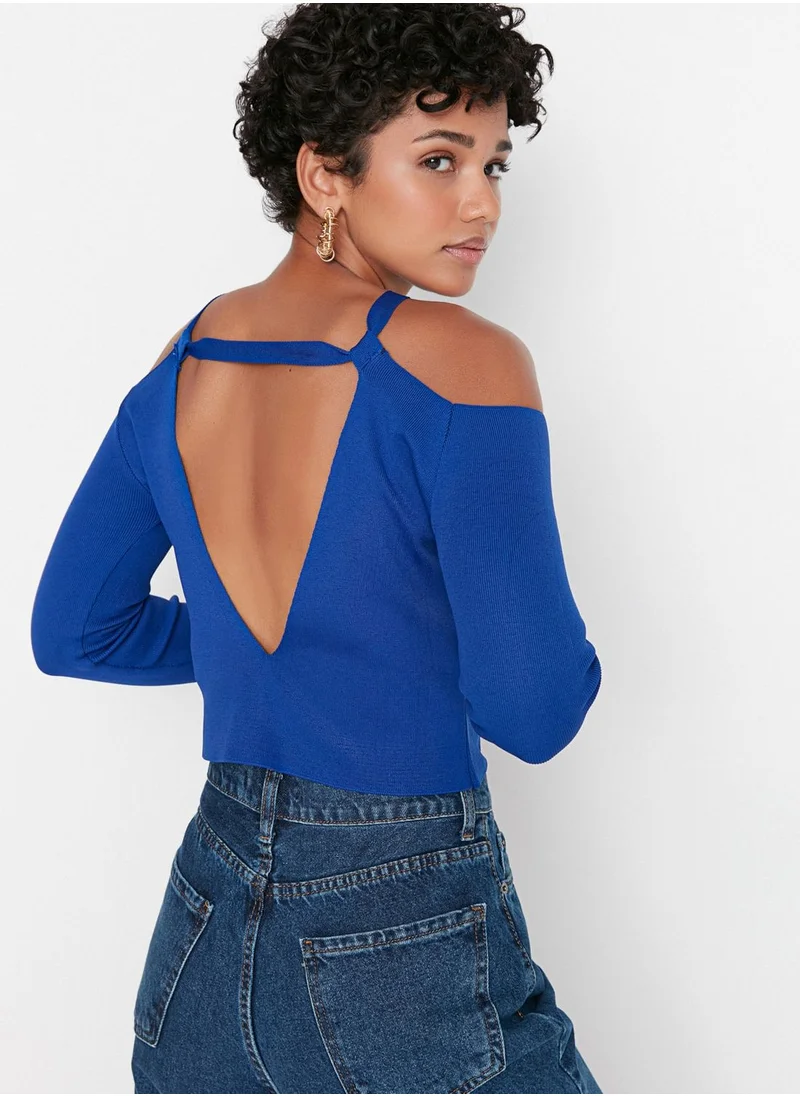 trendyol Back Detail Knitted Sweater