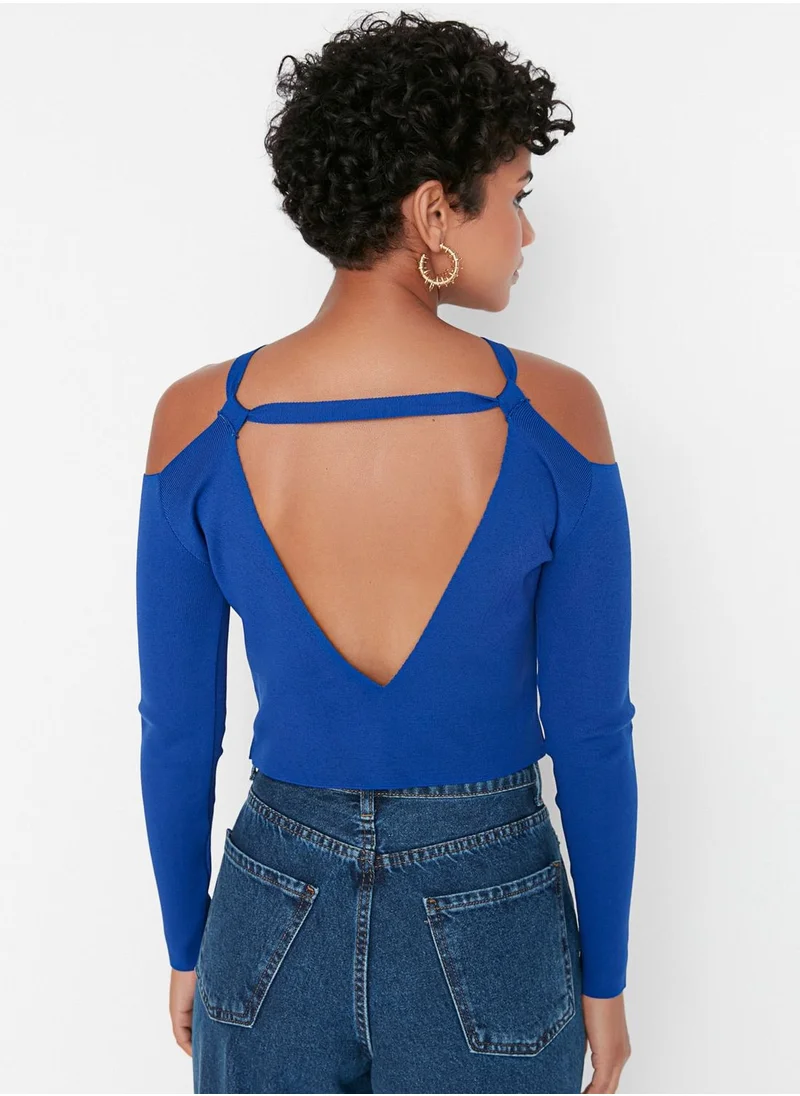 trendyol Back Detail Knitted Sweater