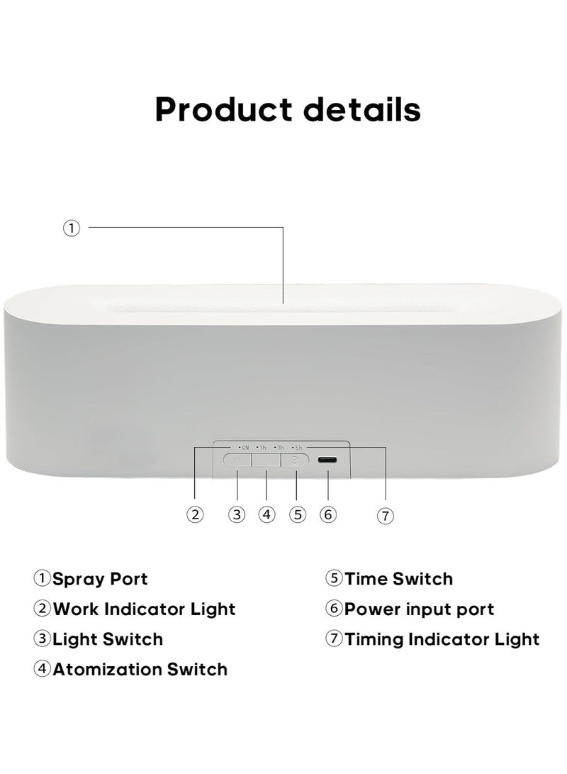 بيوينتي موزع روائح الزيوت العطرية، موزع روائح علاجية لهب النار، مرطب رذاذ بارد بالموجات فوق الصوتية سعة 150 مل، موزع روائح عطرية مع ضوء 7 ألوان، ومؤقت وإيقاف تلقائي للمنزل والغرفة (أبيض) - Image 5