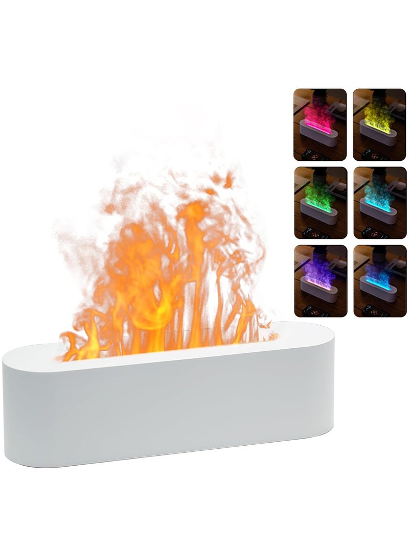 بيوينتي موزع روائح الزيوت العطرية، موزع روائح علاجية لهب النار، مرطب رذاذ بارد بالموجات فوق الصوتية سعة 150 مل، موزع روائح عطرية مع ضوء 7 ألوان، ومؤقت وإيقاف تلقائي للمنزل والغرفة (أبيض) - Image 2