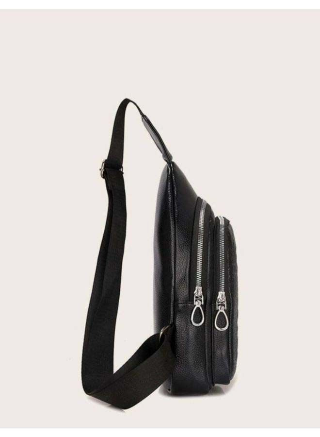 NIBEMINENT Men Shoulder Bag Black  - Image 3