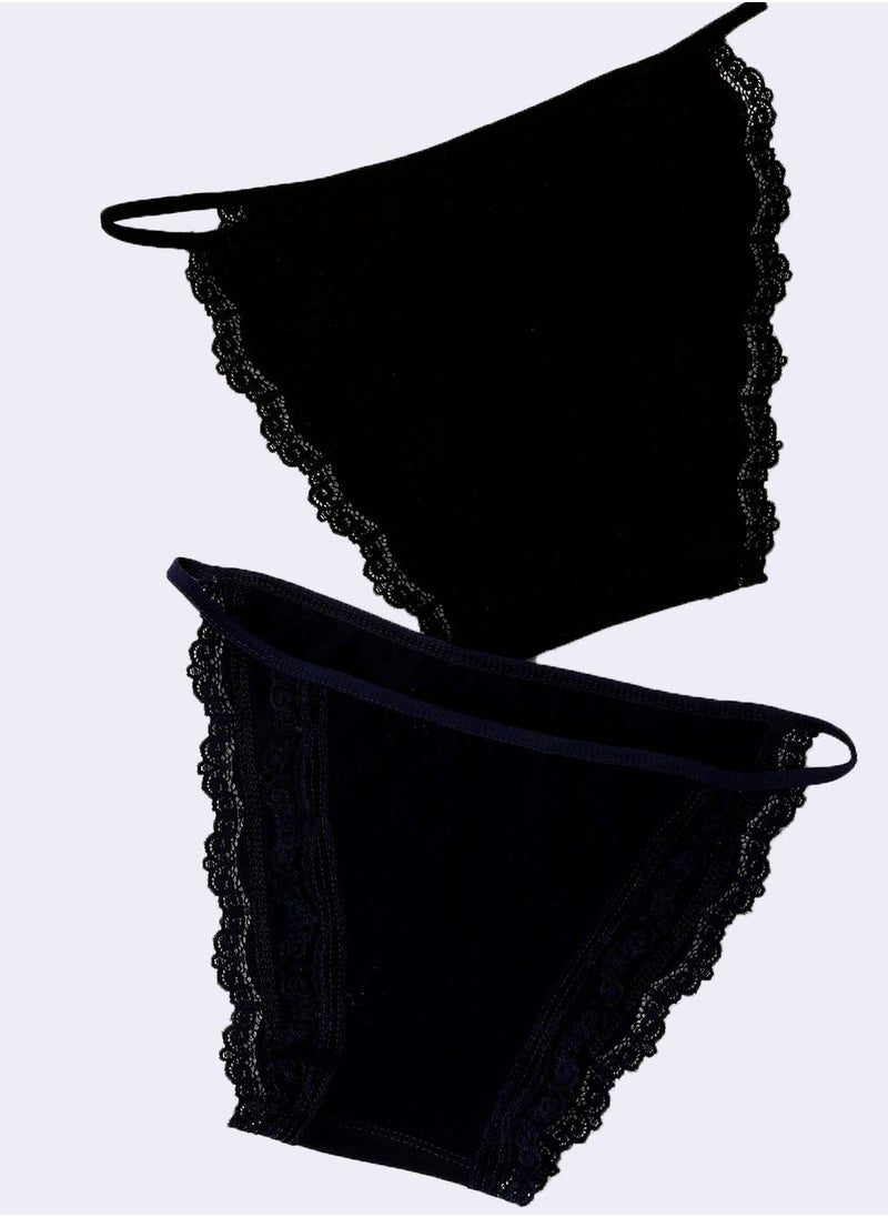Mesery Mesery Bundle OF Two Cotton Panties Dantel  - Image 1