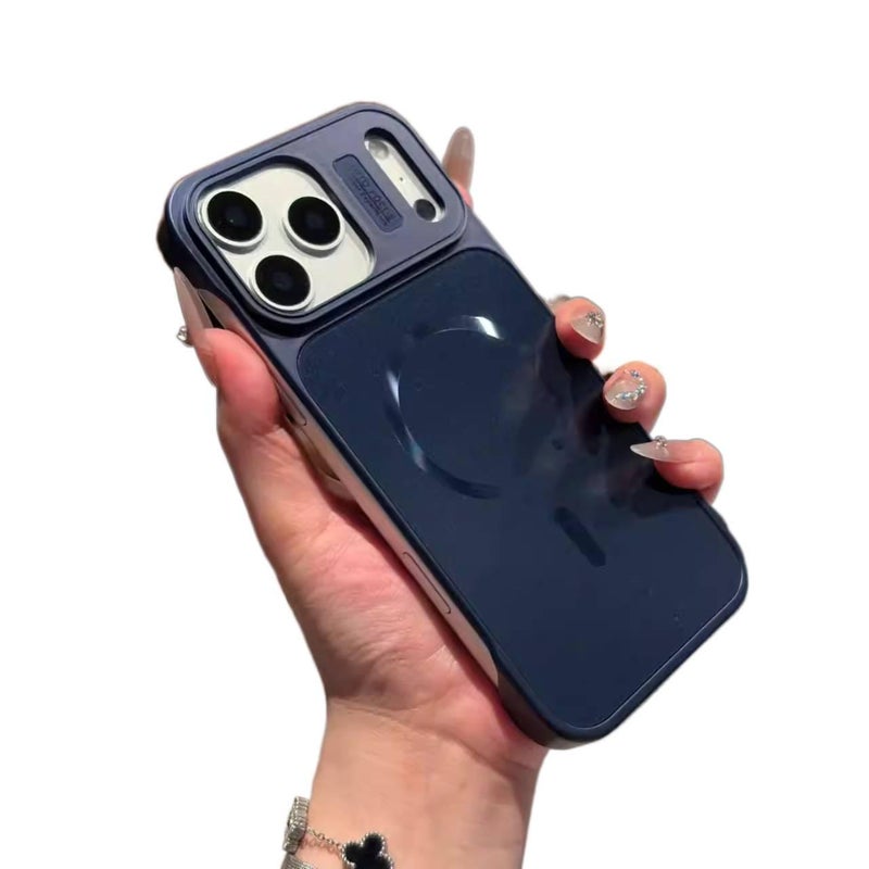 غطاء MagSafe بPC لـ iPhone 12 مع حماية من السقوط ومغناطيس قوي مع مقاوم للصدمات مع تصميم بدون إطار مع ملمس غير لامع باللون أزرق مغناطيسي - ModaStar - Image 1