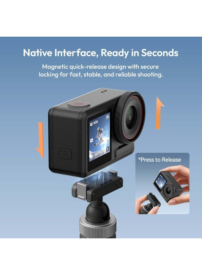 ULANZI MT95 Mini Tripod for DJI Action 5 Pro/4/3/Osmo 360 | Magnetic Quick Release, Dual 360° Ball Head, 3-in-1 Selfie Stick Tripod for DJI Action 5 Pro 4 3 and Osmo 360 Cameras - Image 4