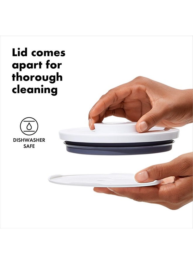 OXO - OXO Good Grips Round POP Container - Large (5.2 Qt) for flour, sugar, cereal and more | Airtight Food Storage | BPA Free | Dishwasher Safe | Clear Body,White - Image 1