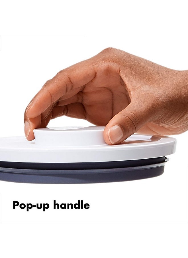 OXO - OXO Good Grips Round POP Container - Large (5.2 Qt) for flour, sugar, cereal and more | Airtight Food Storage | BPA Free | Dishwasher Safe | Clear Body,White - Image 1