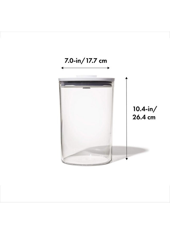 OXO - OXO Good Grips Round POP Container - Large (5.2 Qt) for flour, sugar, cereal and more | Airtight Food Storage | BPA Free | Dishwasher Safe | Clear Body,White - Image 1
