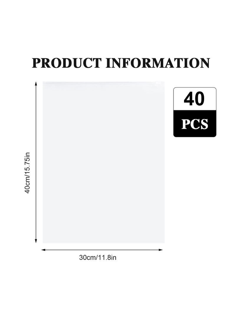 Excefore 40 قطعة من حقائب تخزين ملابس السفر، حقائب بسحاب قابلة لإعادة الاستخدام، حقيبة تخزين سفر مقاومة للماء، مناسبة للملابس والأحذية ومستلزمات الأمومة ومستحضرات التجميل (30 × 40 سم) - Image 2