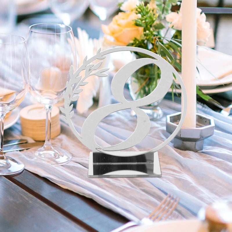 Silver Table Number Signs 15pcs Elegant Design for Wedding Reception Banquet Event Decoration - Image 4
