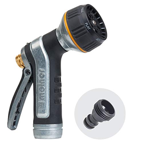 Melnor 65020-AMZ Metal Nozzle with QuickConnect Product Adapter Set, Multi-Pattern, Heavyweight Rear Trigger - Image 1