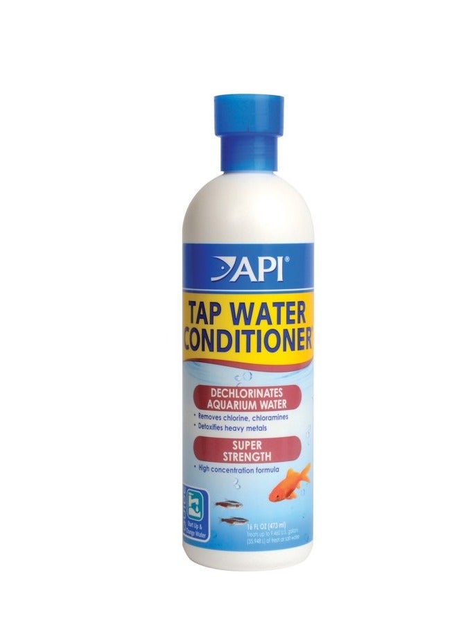 API TAP WATER CONDITIONER DECHLORINATES AQUARIUM WATER. REMOVES CHLORINE,CHLORAMINES,DETOXIFIES HEAVY METALS, SUPER STRENGTH,HIGH CONCENTRATION FORMULA  16 FL OZ (473ML)