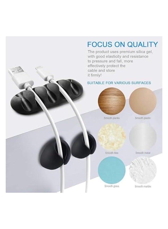 erorex Cable Clips, 10 Pack Adhesive Cord Holders, Ideal Cords Management for Organizing Cable Wires-Home, Office, Car, Desk & Nightstand (Black) - Image 3