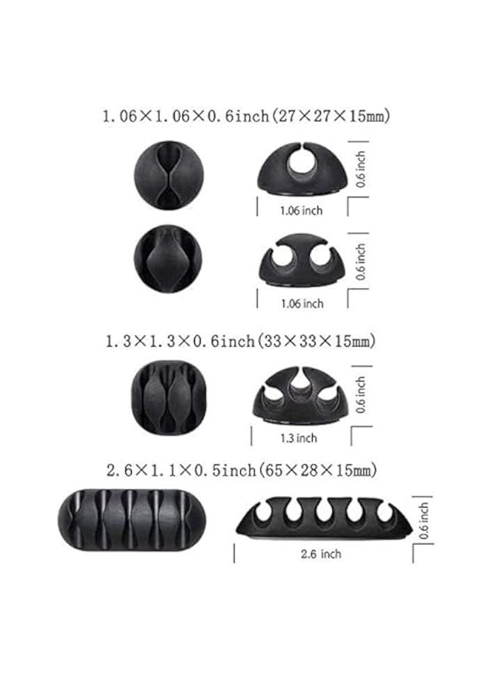 erorex Cable Clips, 10 Pack Adhesive Cord Holders, Ideal Cords Management for Organizing Cable Wires-Home, Office, Car, Desk & Nightstand (Black) - Image 4