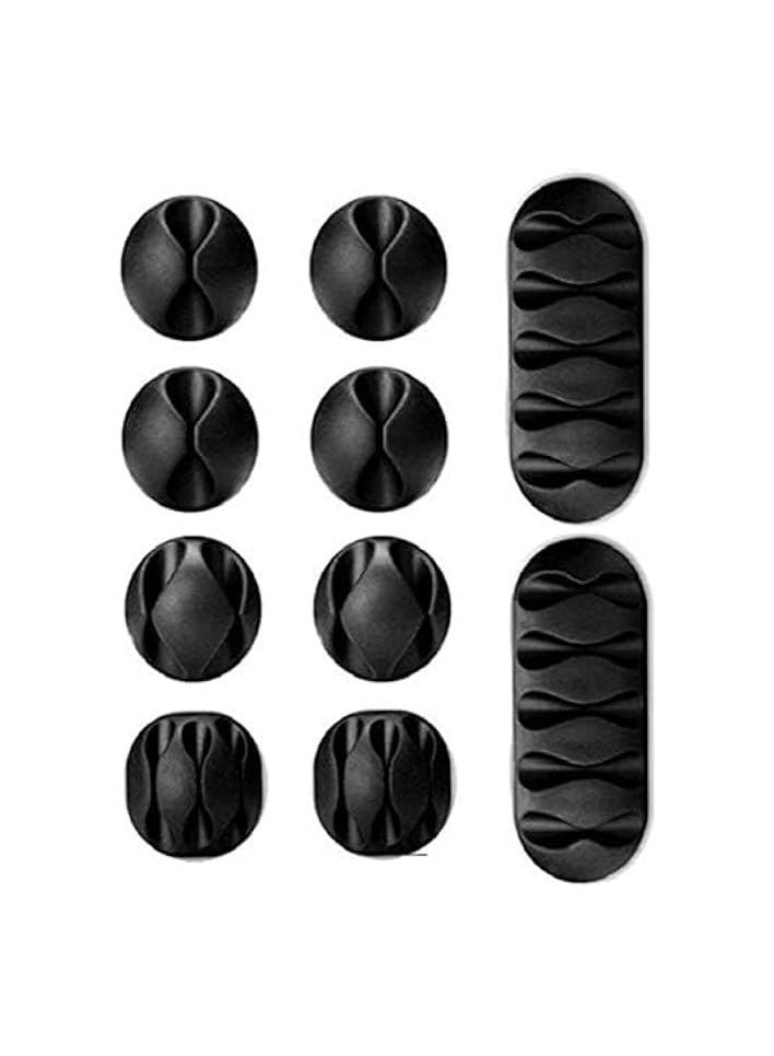 erorex Cable Clips, 10 Pack Adhesive Cord Holders, Ideal Cords Management for Organizing Cable Wires-Home, Office, Car, Desk & Nightstand (Black) - Image 1
