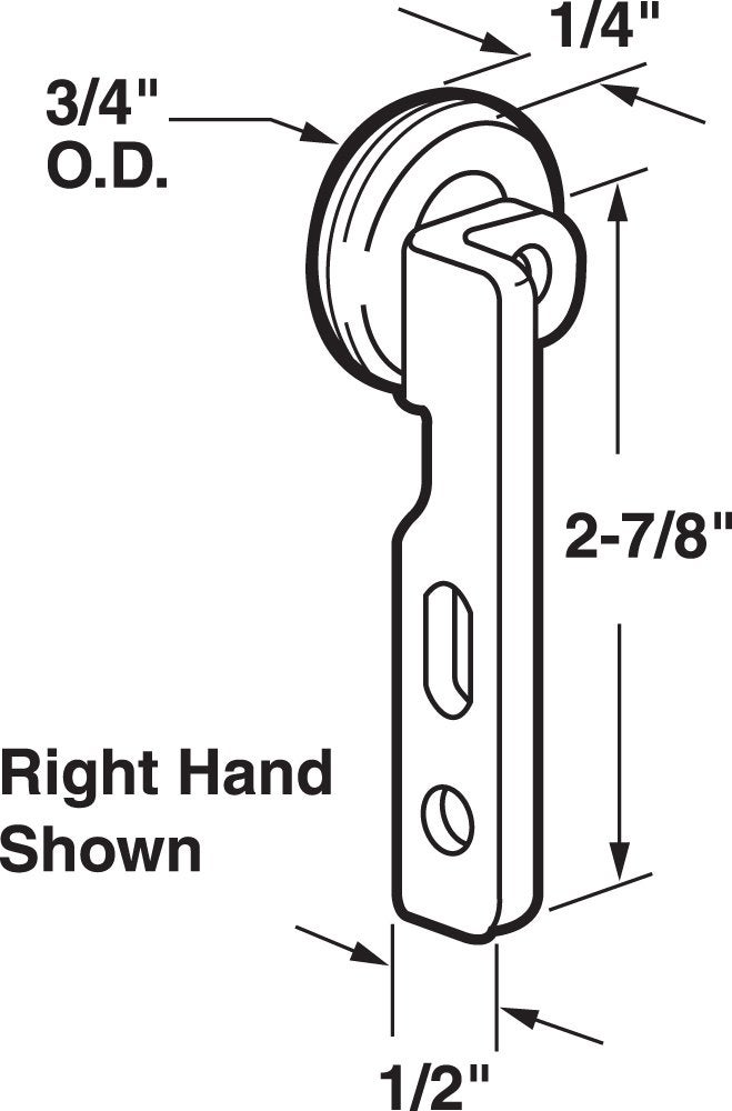 Prime-Line N 6518 3/4 In. Nylon Ball Bearing Wheel Closet Door Roller 1 Left/1 Right, fits Nordahl Doors (1 Pair) - Image 2