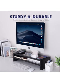 Mahmayi Mahmayi Black MSR-BLK Modernistic Monitor Stand Riser for Laptop Computer/TV/PC/Printer, Multifunctional Home Systems  - Image 3