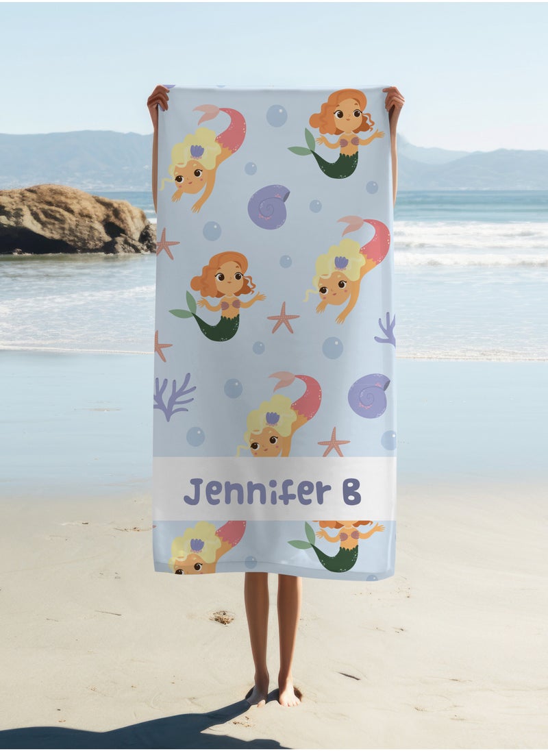Share the Love Personalised Beach Towel - Little Mermaid Design Towel (90x180cm)  - Image 2