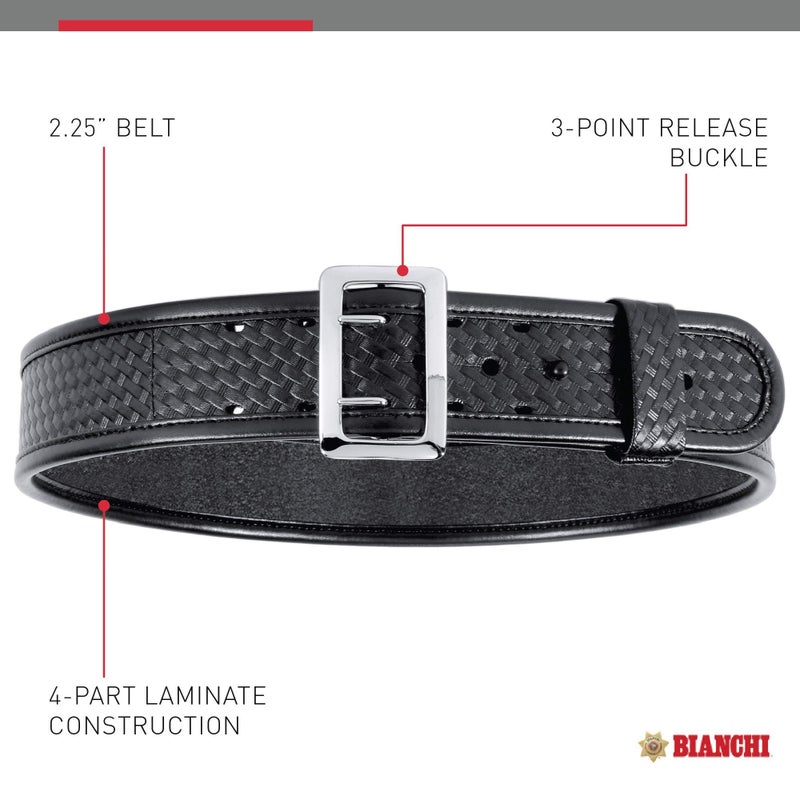 Bianchi Bianchi 7960 Sam Browne Duty Belt - 2.25'', 44 - Basketweave - Chrome Snap (1016980)  - Image 2