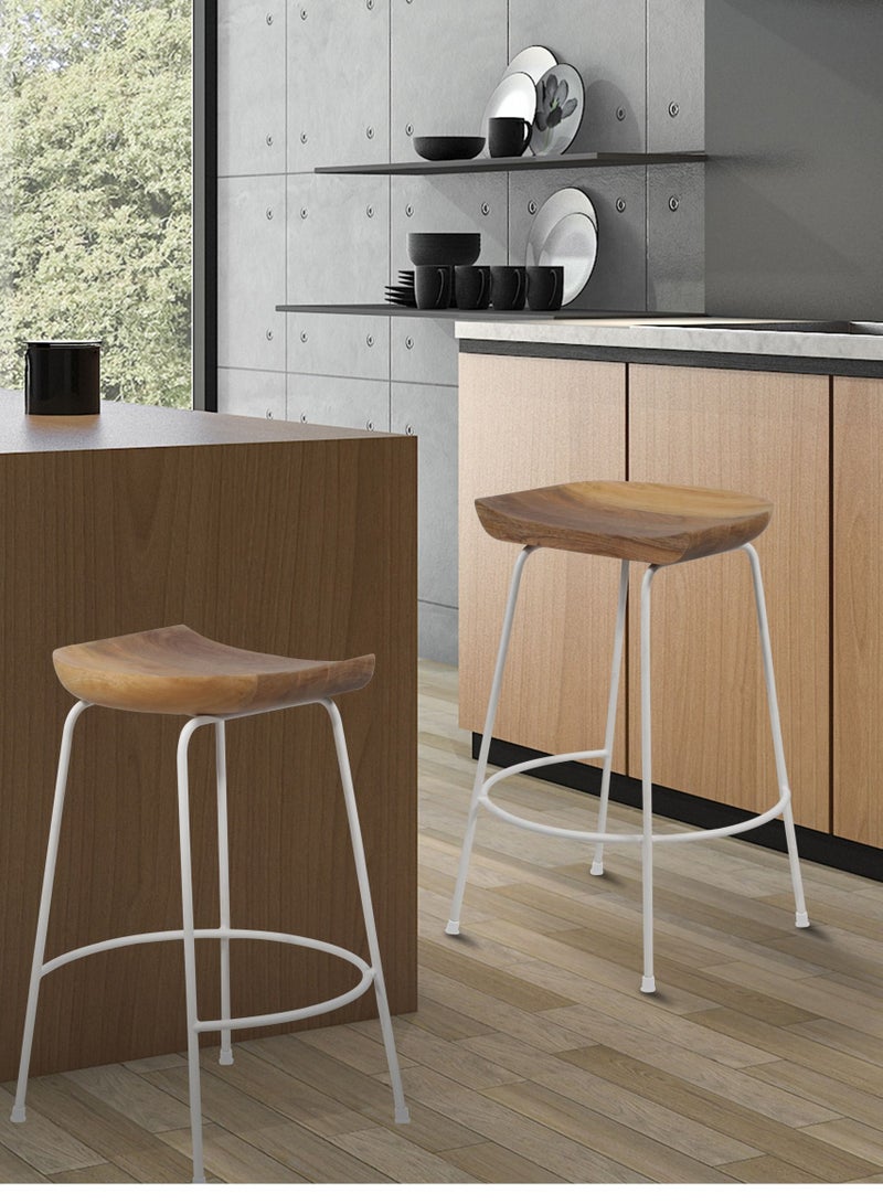 Dia bar stools set of 2 chair for bar & kitchen 24 Inch (Natural White)