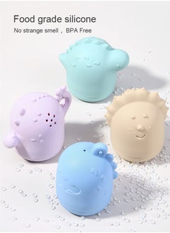 HieerBus Silicone Baby Bath Toys, Mold Free Squirty Bath Pool Toy for Toddlers, Preschool Bath Toys for Infants, Non-Toxic Bathtub Toys for Babies 6 Months+, Blue+Purple  - Image 3
