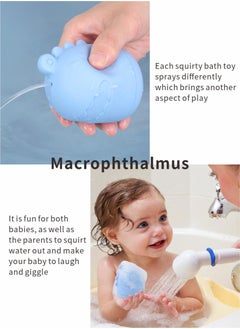 HieerBus Silicone Baby Bath Toys, Mold Free Squirty Bath Pool Toy for Toddlers, Preschool Bath Toys for Infants, Non-Toxic Bathtub Toys for Babies 6 Months+, Blue+Purple  - Image 5