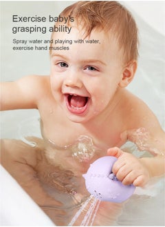 HieerBus Silicone Baby Bath Toys, Mold Free Squirty Bath Pool Toy for Toddlers, Preschool Bath Toys for Infants, Non-Toxic Bathtub Toys for Babies 6 Months+, Blue+Purple  - Image 2