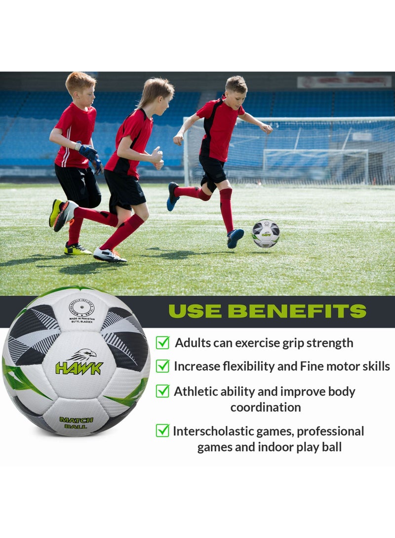 Hawk Match Football Soccer Ball With Air Pump & Accessories - Image 3