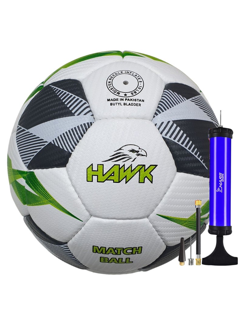 Hawk Match Football Soccer Ball With Air Pump & Accessories - Image 1