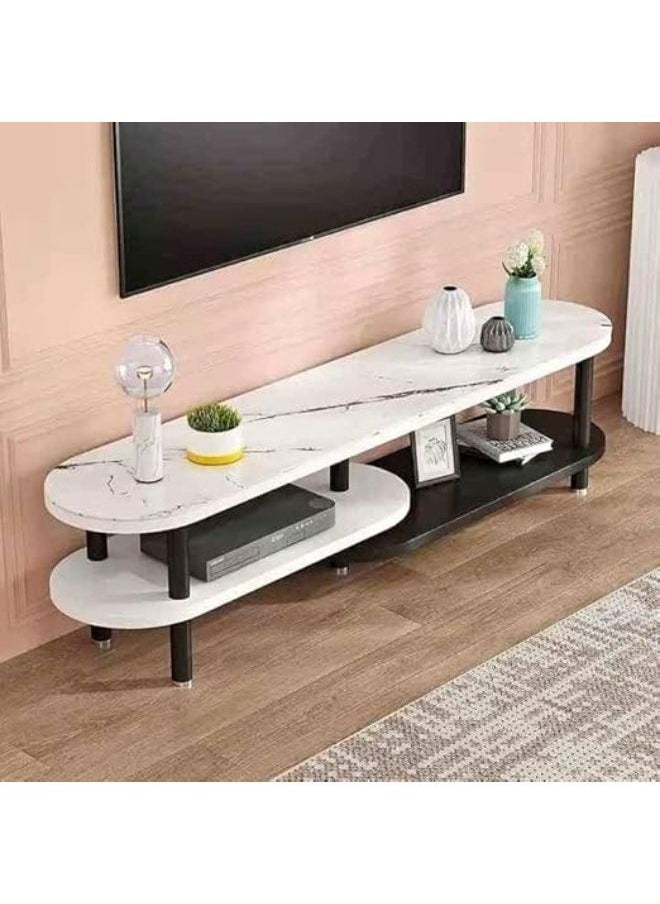 Harmony Home Harmony Home Double-Layer Storage Console Table, 45x120x35 cm – Modern Minimalist TV Cabinet & Multifunctional Wall Console for Living Room  - Image 1