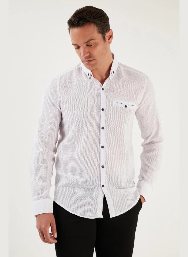 Buratti  Buratti 100% Cotton Slim Fit Long Sleeve Shirt Men's SHIRT CF21S111498 for Men | Best Price UAE