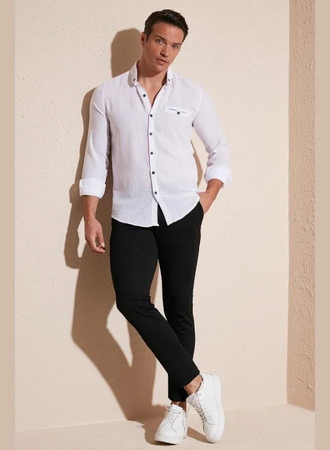 Buratti  Buratti 100% Cotton Slim Fit Long Sleeve Shirt Men's SHIRT CF21S111498 for Men | Best Price UAE